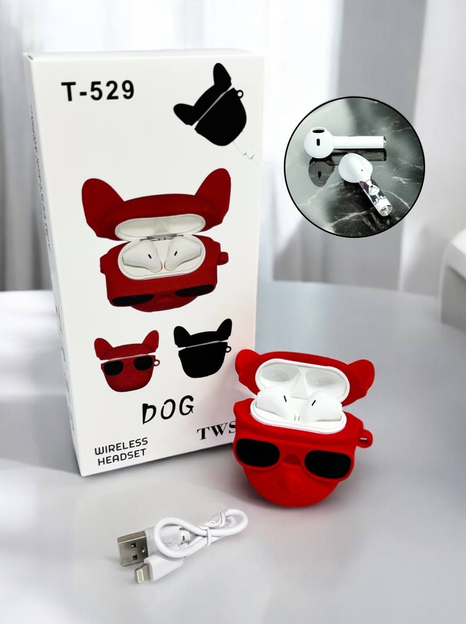 Бездротові bluetooth навушники із кейсом TUK м.529