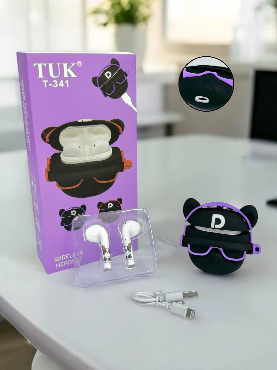 Бездротові bluetooth навушники із кейсом TUK м.341