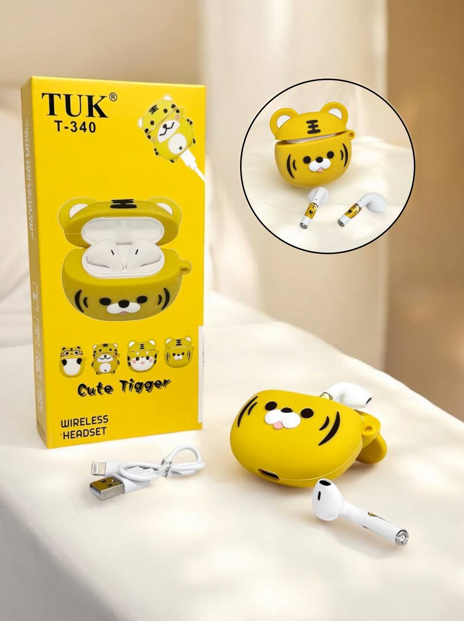 Бездротові bluetooth навушники із кейсом TUK м.340-2