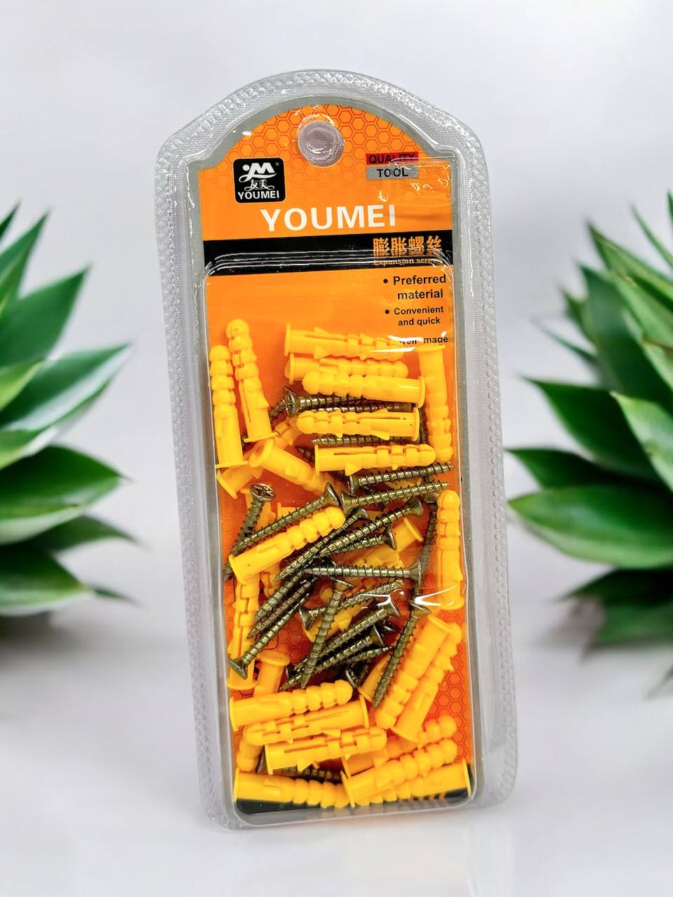 Дюбель з шурупом (пластик) YOUMEI 8*40 30шт м.А-9690
