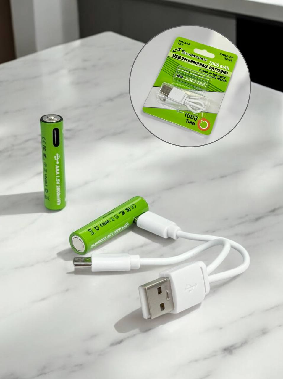 Акум.батарея з USB Sharpstar AAA 2000mAh (бліст) 2шт