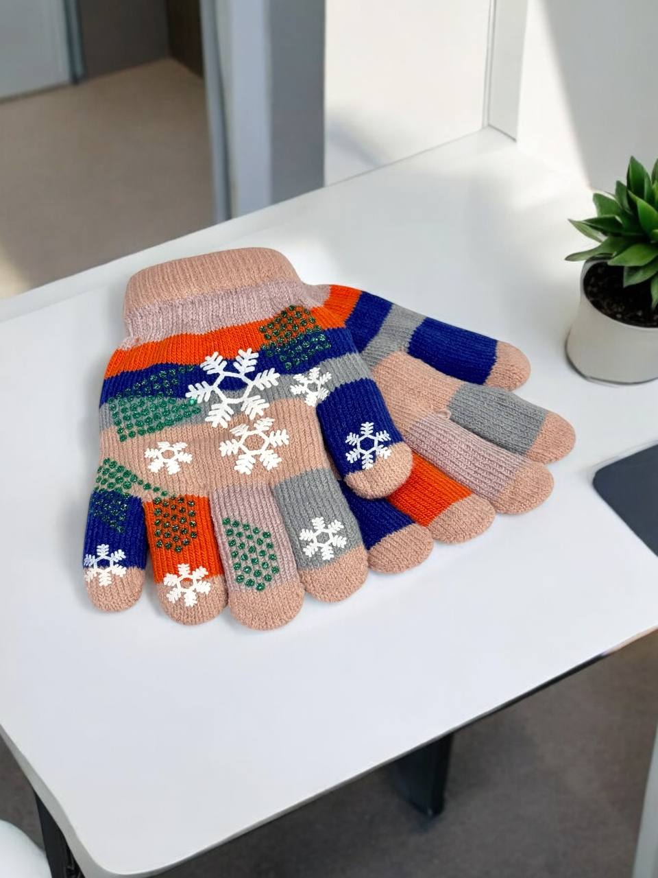 Рукавиці-пальчата Fashion Gloves дитячі (тонка в'язка) м.517-1