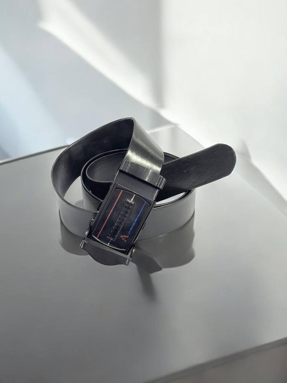 Чоловічий пасок "автомат" (екошкіра) 3,5см м.116-1/6